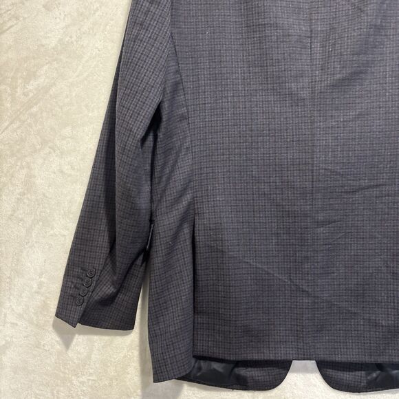 Versace Collection Sport Coat Blazer Jacket Navy Check Size 52 US 42 Virgin Wool - Picture 9 of 16